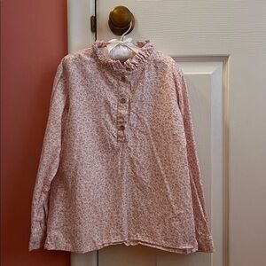 Pink Floral Button-Up Blouse